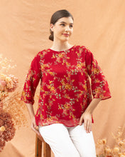 Load image into Gallery viewer, Helen Blouse - Red Flower