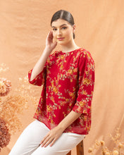 Load image into Gallery viewer, Helen Blouse - Red Flower