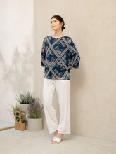Load image into Gallery viewer, Helen Blouse Blue Diamond