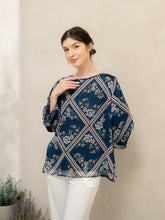 Load image into Gallery viewer, Helen Blouse Blue Diamond