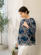 Load image into Gallery viewer, Helen Blouse Blue Diamond