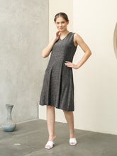 Load image into Gallery viewer, Illy Dress - V neck Dress - Black Shiny