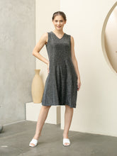 Load image into Gallery viewer, Illy Dress - V neck Dress - Black Shiny
