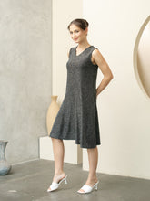 Load image into Gallery viewer, Illy Dress - V neck Dress - Black Shiny