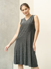 Load image into Gallery viewer, Illy Dress - V neck Dress - Black Shiny