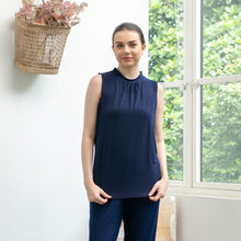 Load image into Gallery viewer, Sierra Top - Sleeveless High Neck - Navy