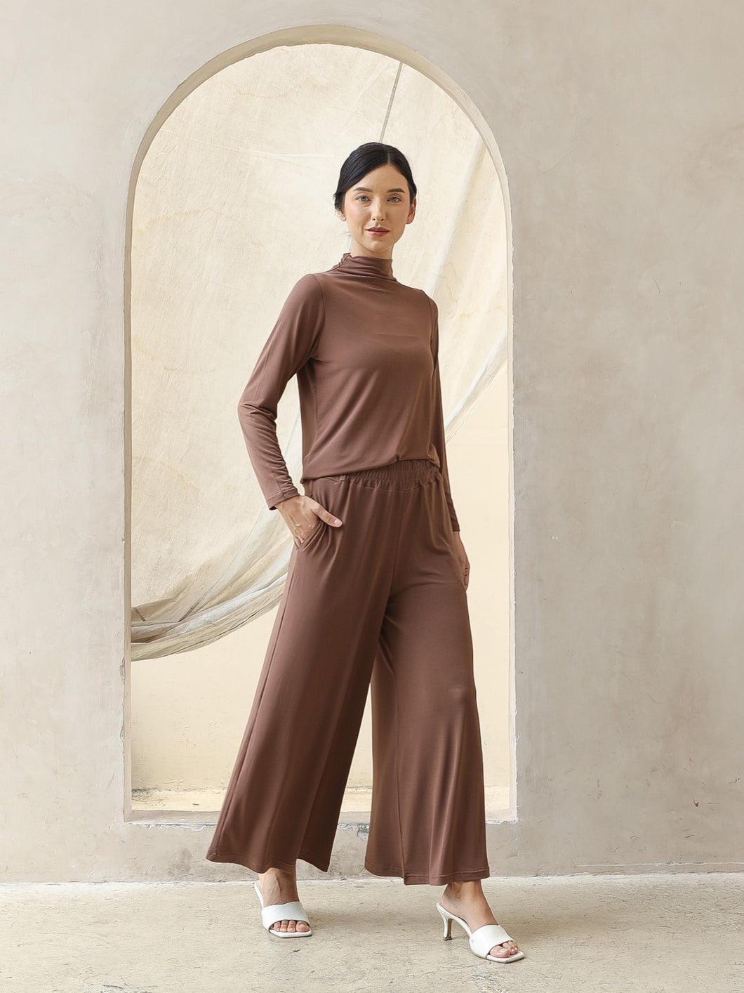 Lulu Long Kulot - Latte with pocket