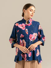 Load image into Gallery viewer, Verra Shanghai Blouse - Peony Navy
