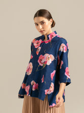 Load image into Gallery viewer, Verra Shanghai Blouse - Peony Navy
