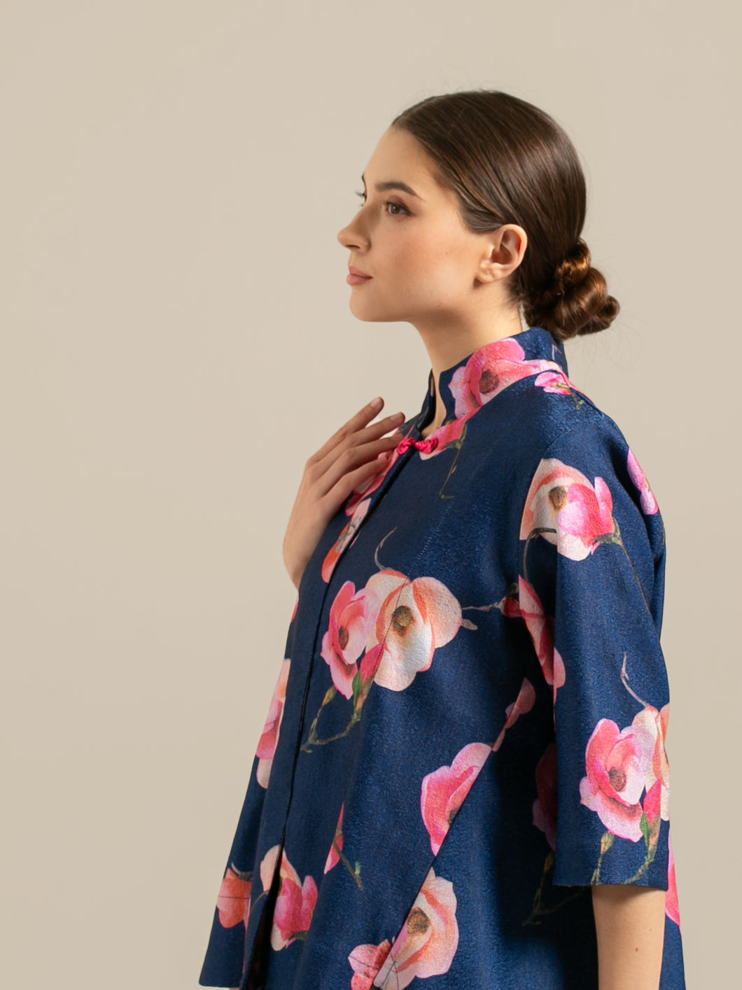 Verra Shanghai Blouse - Peony Navy