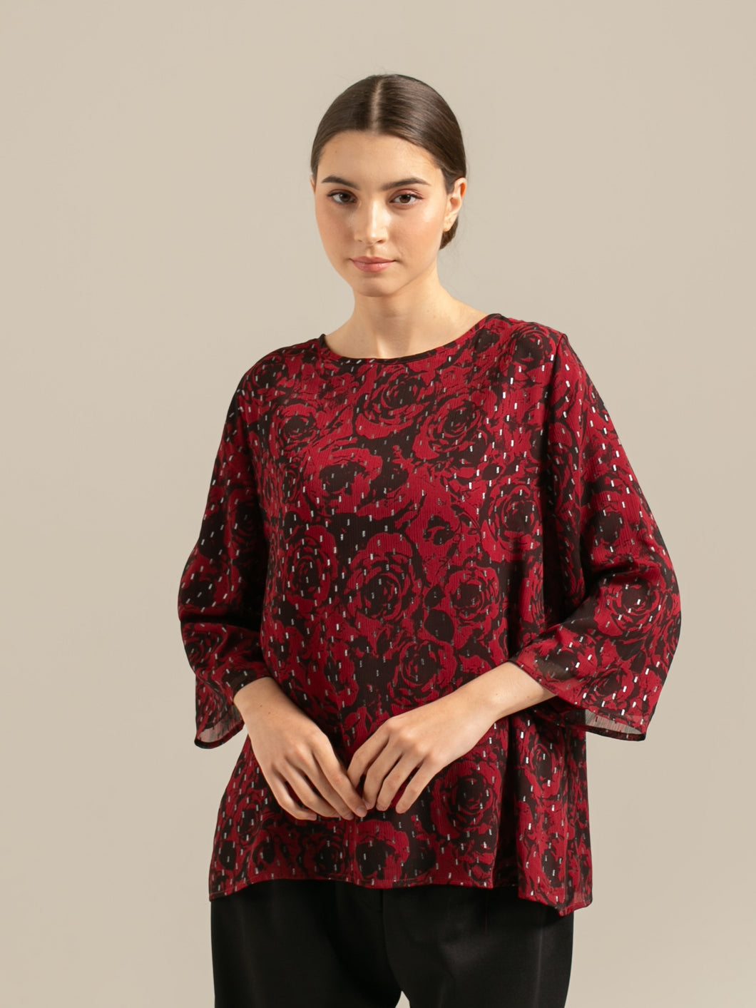 Helen Blouse Red Rose