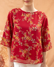 Load image into Gallery viewer, Helen Blouse - Red Flower
