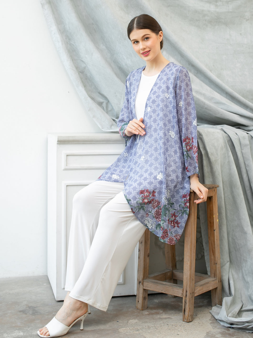 Sasha Cardigan Batik - Blue