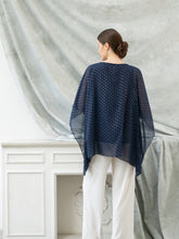 Load image into Gallery viewer, Diva Blouse - Shimmer Polkadot - Navy
