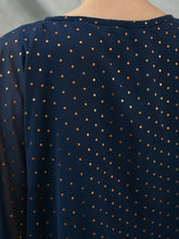 Load image into Gallery viewer, Diva Blouse - Shimmer Polkadot - Navy
