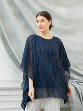 Load image into Gallery viewer, Diva Blouse - Shimmer Polkadot - Navy
