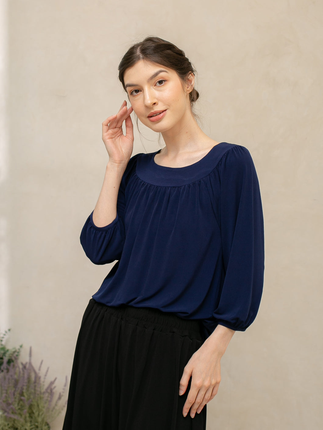 Oliv Blouse Basic - Navy