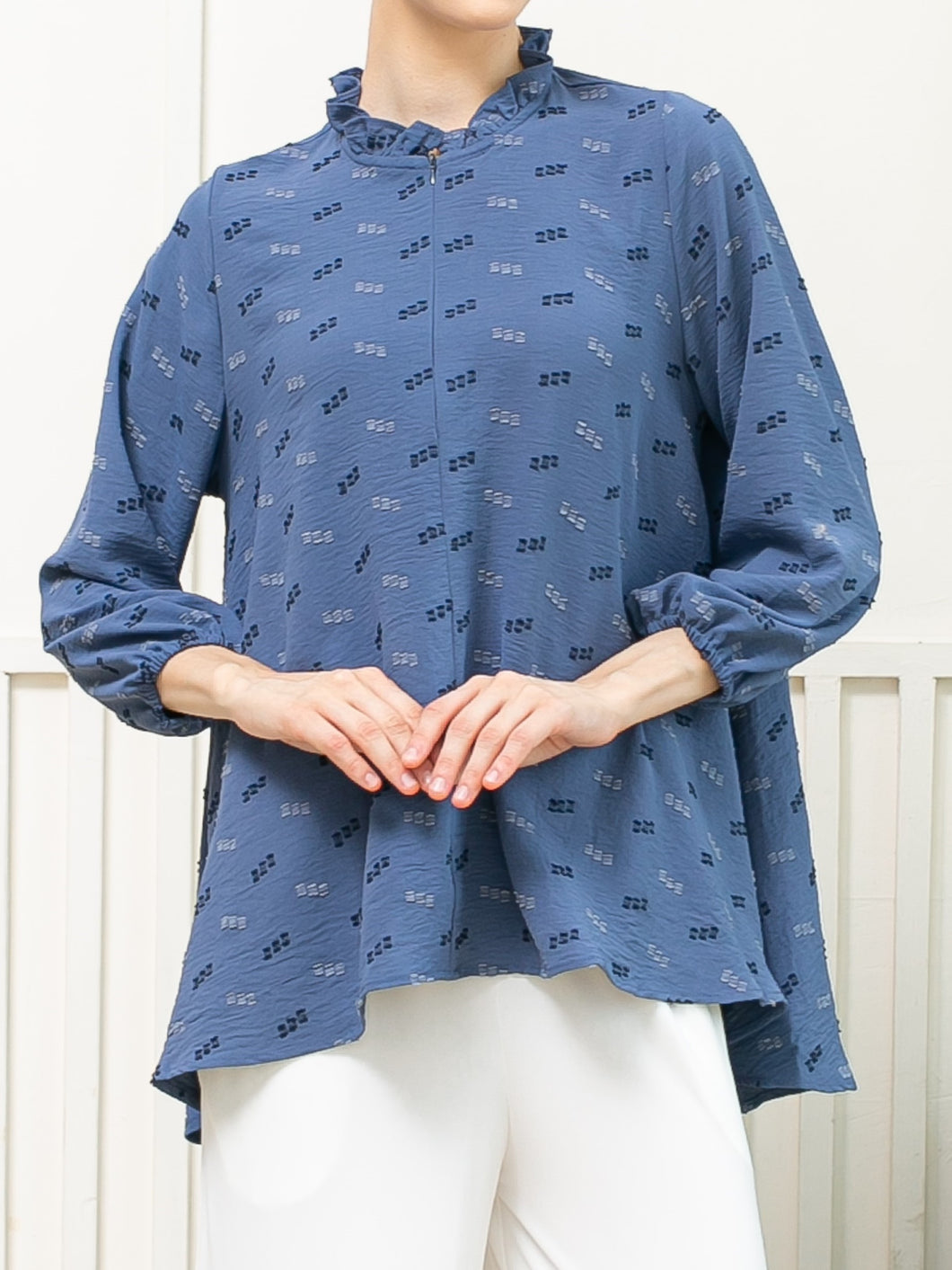 Filna Blouse - Plumeti Blue