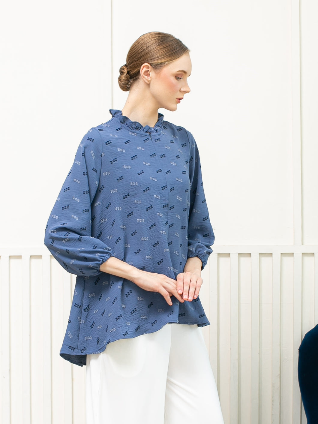 Filna Blouse - Plumeti Blue