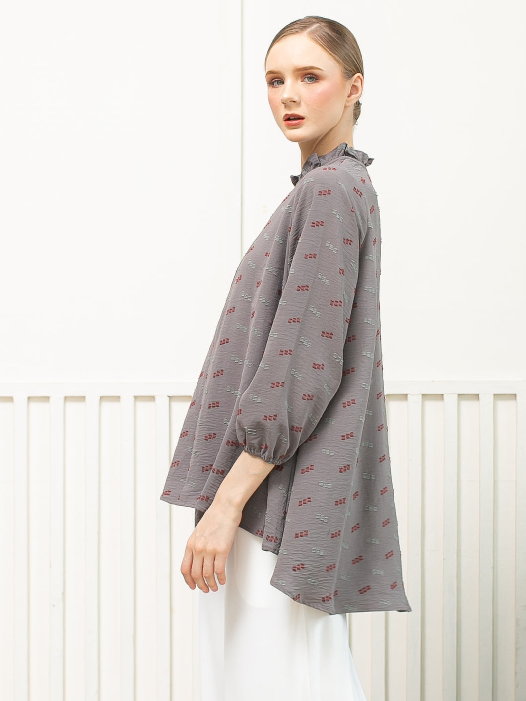 Filna Blouse - Plumeti Stone Grey