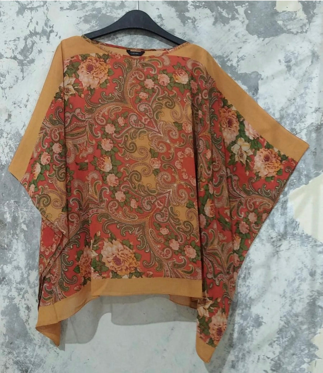 Diva Blouse - Silk Batik - Orange brown