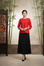 Load image into Gallery viewer, Helen Blouse Geometric Prints - Red
