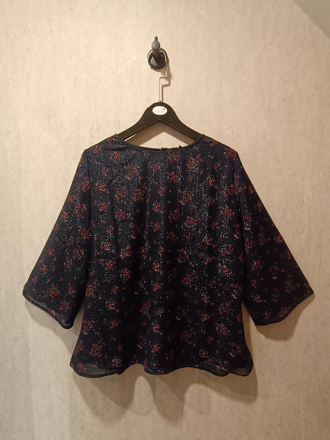 Helen Blouse navy red berries