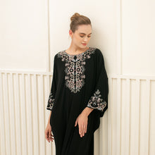 Load image into Gallery viewer, Lindy Dress - Batwing Long Dress Embellished Neckline
