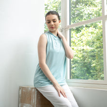 Load image into Gallery viewer, Sierra Top - Sleeveless High Neck - Baby Blue
