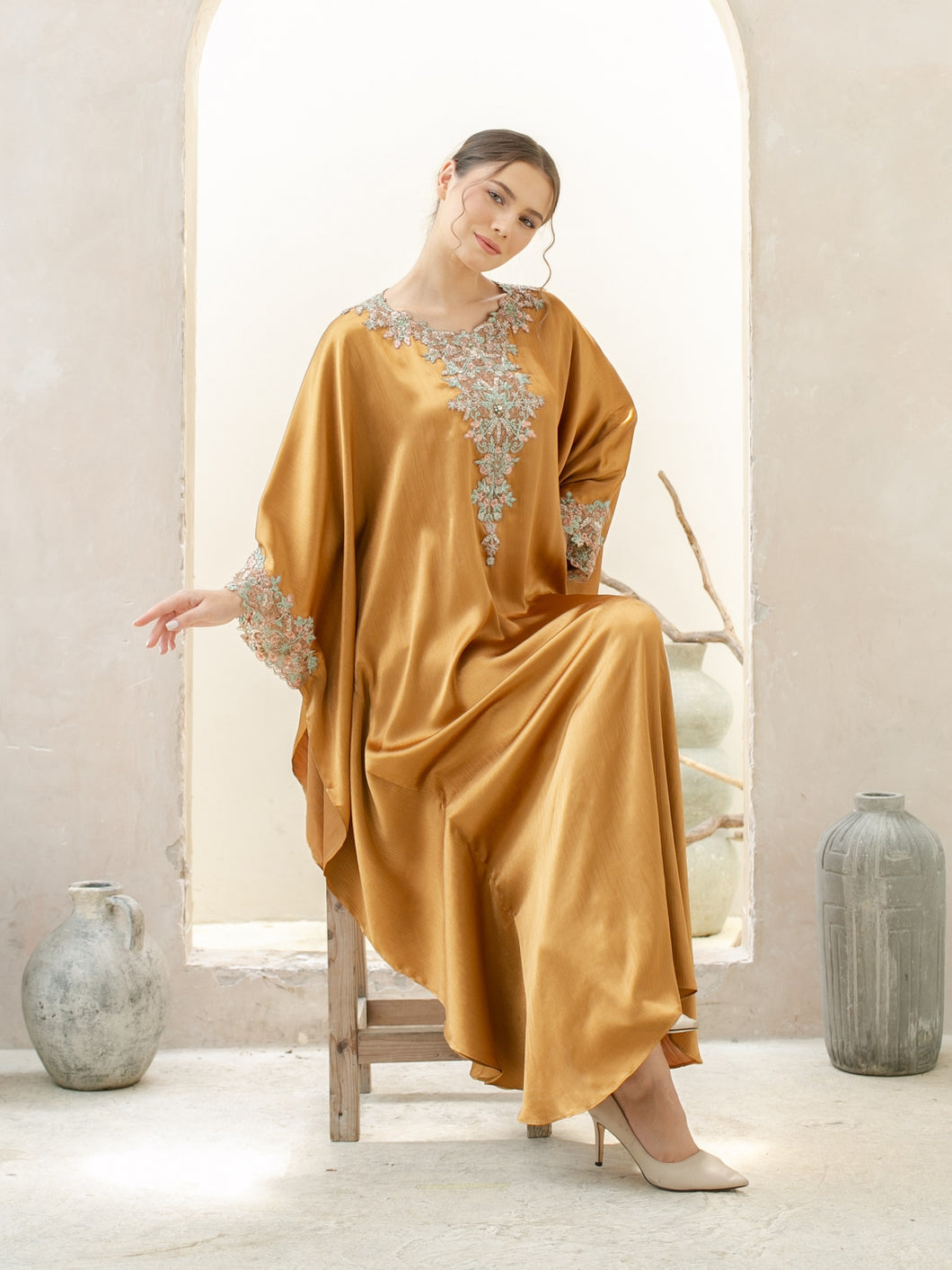 Kimi Kaftan Lebaran - Ochre