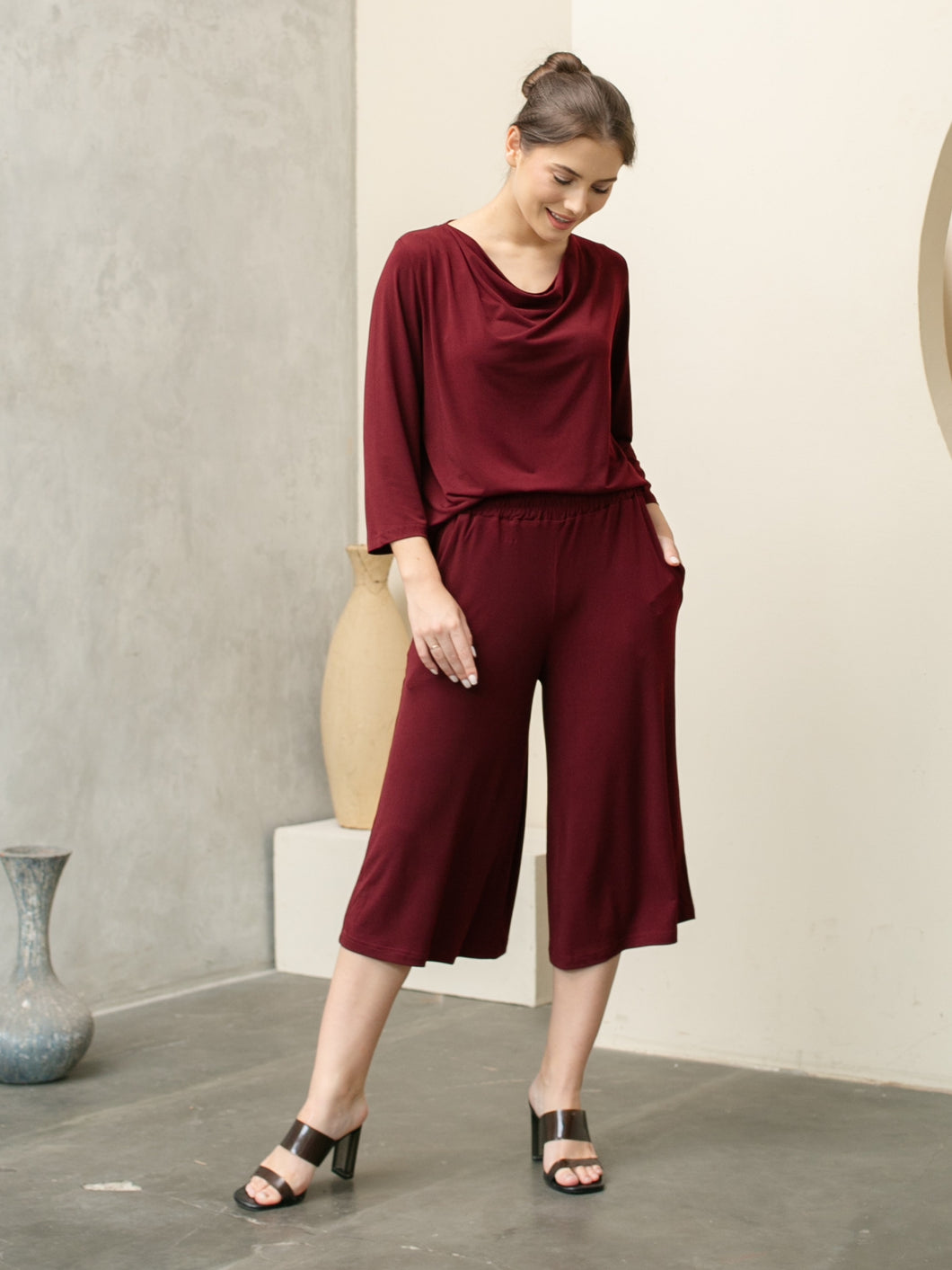 Lola Midi Kulot - Maroon