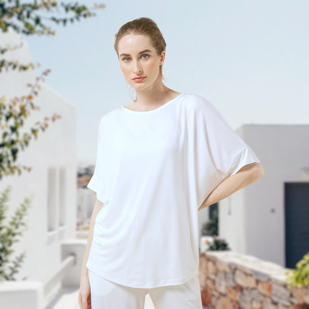 Vidal Top - Atasan Kaos Basic - White